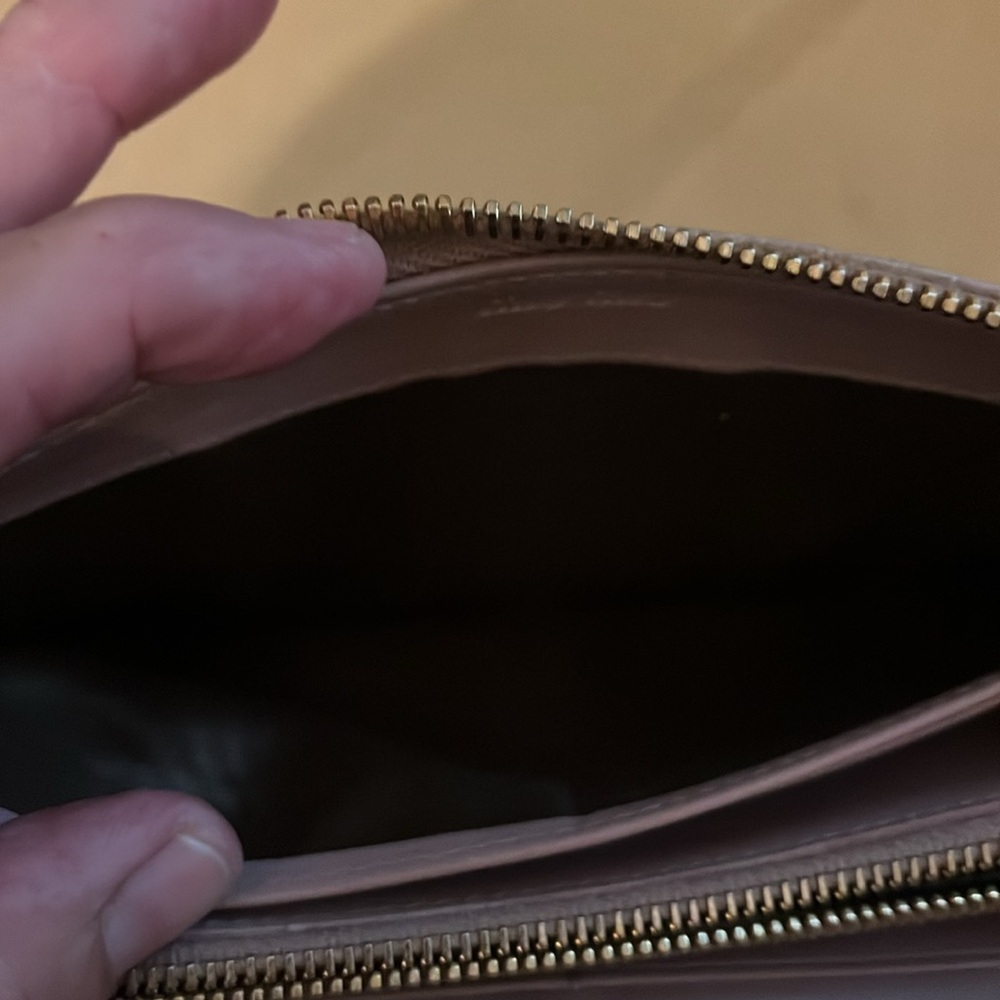 Miu Miu Long Zip Around Croc Embossed Beige Wallet - Picture 9 of 9